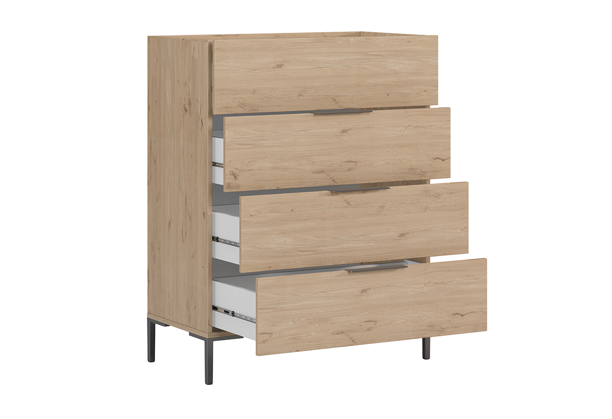 Απεικονίζεται η συρταριέρα ανοιχτή.